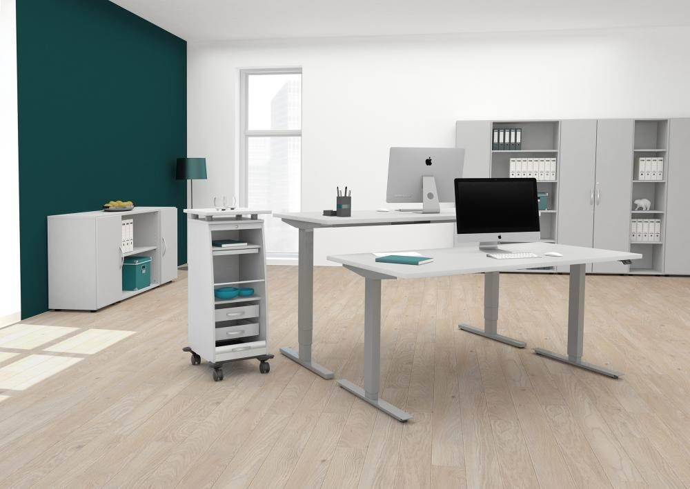 Geramöbel Schreibtisch Flex höhenverstellbar 1800 x 800 x 650 bis 1250 mm Nußbaum Produktbild Geramöbel Schreibtisch Flex höhenverstellbar 1800 x 800 x 650 bis 1250 mm Nußbaum bild 3