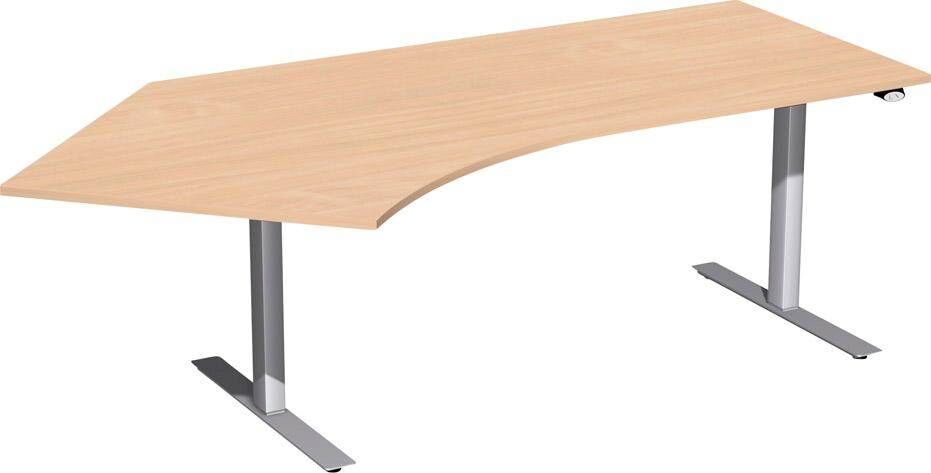 Geramöbel Schreibtisch Flex höhenverstellbar 2166 x 800/1130 x 650 bis 1250 mm Onyx Produktbild Geramöbel Schreibtisch Flex höhenverstellbar 2166 x 800/1130 x 650 bis 1250 mm Onyx