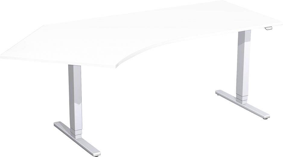 Geramöbel Schreibtisch Flex höhenverstellbar 2166 x 800/1130 x 650 bis 1250 mm Weiß Produktbild Geramöbel Schreibtisch Flex höhenverstellbar 2166 x 800/1130 x 650 bis 1250 mm Weiß