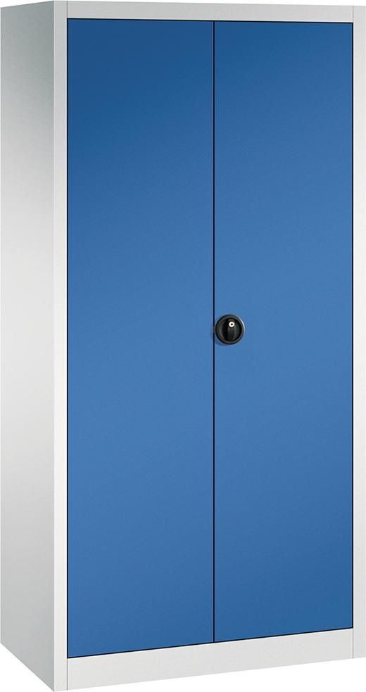 FORUM Flügeltürenschrank 4 Böden und Schloss 930 x 500 x 1950 mm blau Produktbild FORUM Flügeltürenschrank 4 Böden und Schloss 930 x 500 x 1950 mm blau