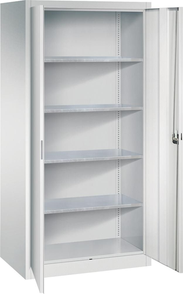 FORUM Flügeltürenschrank 4 Böden 930 x 600 x 1950 mm weis Produktbild FORUM Flügeltürenschrank 4 Böden 930 x 600 x 1950 mm weis bild 4
