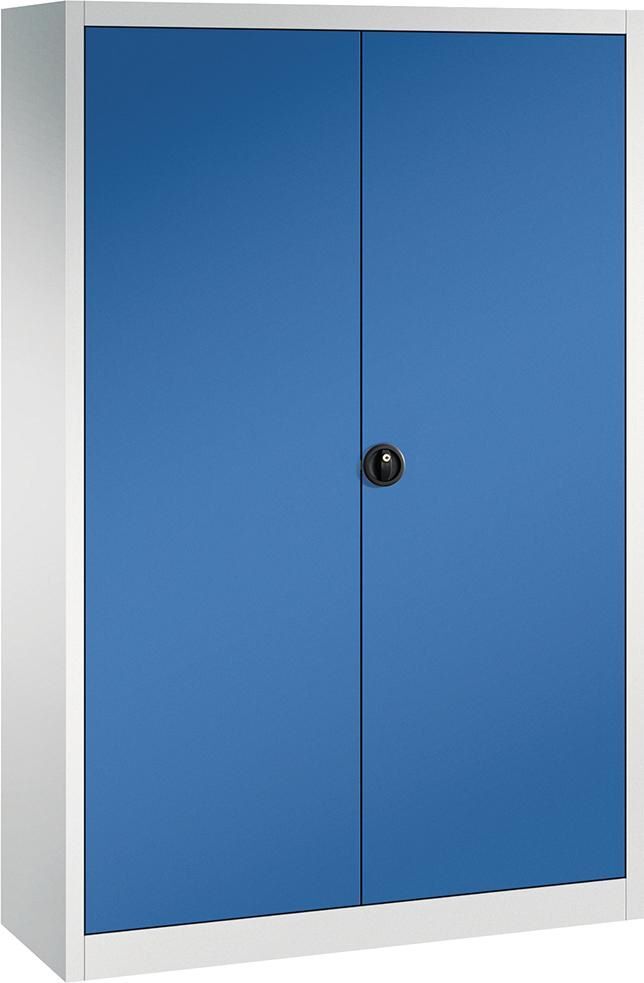 FORUM Flügeltürenschrank 4 Böden und Schloss 1950 x 1200 x 400 mm RAL 7035 5010 Produktbild FORUM Flügeltürenschrank 4 Böden und Schloss 1950 x 1200 x 400 mm RAL 7035 5010