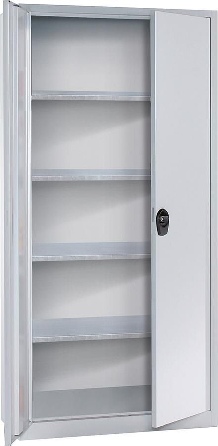 FORUM Flügeltürenschrank 4 Fachböden 940 x 400 x 1950 mm Produktbild FORUM Flügeltürenschrank 4 Fachböden 940 x 400 x 1950 mm