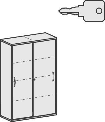 Geramöbel Schiebetürenschrank Serie Pro 3 Ordnerhöhen B 1200 x T 425 x H 1152 mm Produktbild Geramöbel Schiebetürenschrank Serie Pro 3 Ordnerhöhen B 1200 x T 425 x H 1152 mm