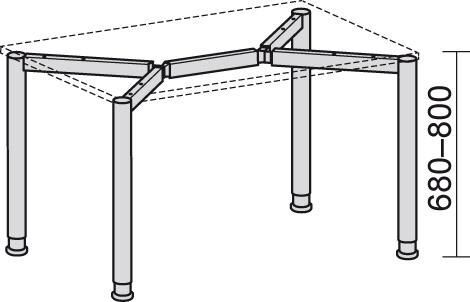 Geramöbel Schreibtisch Serie Flex 4-Fuß Onyx B 800 x T 800 mm Tischhöhe 680 - 800 mm Produktbild Geramöbel Schreibtisch Serie Flex 4-Fuß Onyx B 800 x T 800 mm Tischhöhe 680 - 800 mm