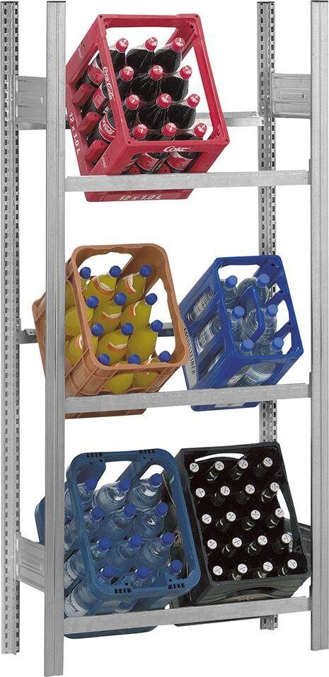 Hofe Grundregal für Getränkekisten 1750 x 335 x 560 mm verzinkt Produktbild Hofe Grundregal für Getränkekisten 1750 x 335 x 560 mm verzinkt