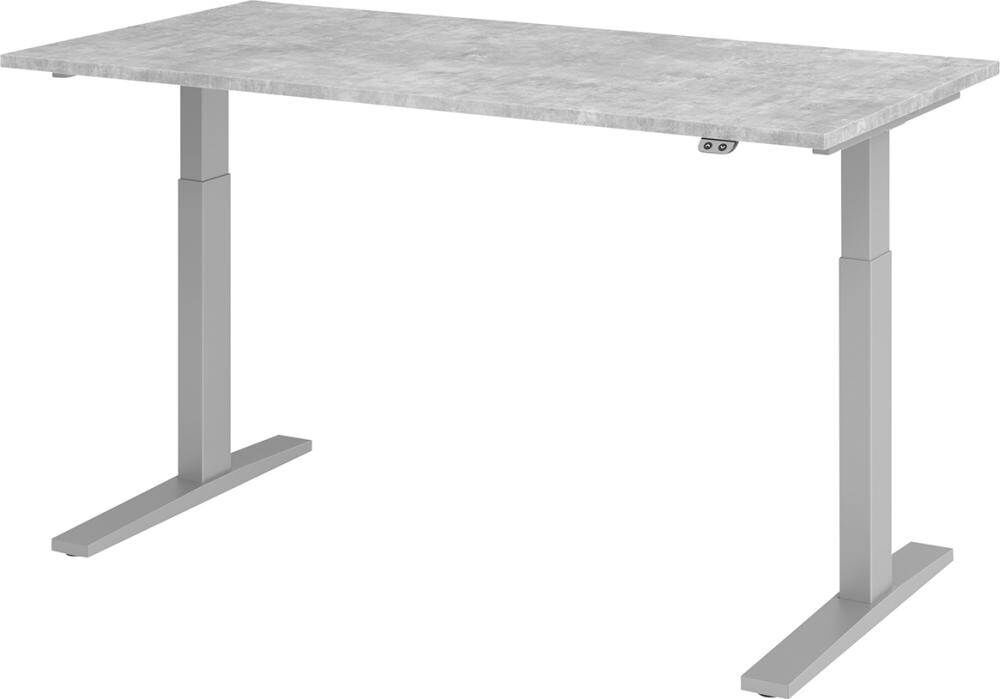 Hammerbacher Schreibtisch XMKA16 160 x 80 cm Platte Beton 25 mm dick ABS Dickkante Produktbild Hammerbacher Schreibtisch XMKA16 160 x 80 cm Platte Beton 25 mm dick ABS Dickkante