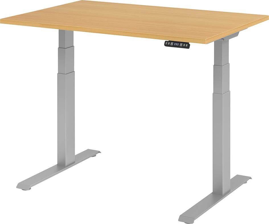 Hammerbacher Schreibtisch XDKB12 120 x 80 cm höhenverstellbar Platte Buche 25 mm Produktbild Hammerbacher Schreibtisch XDKB12 120 x 80 cm höhenverstellbar Platte Buche 25 mm