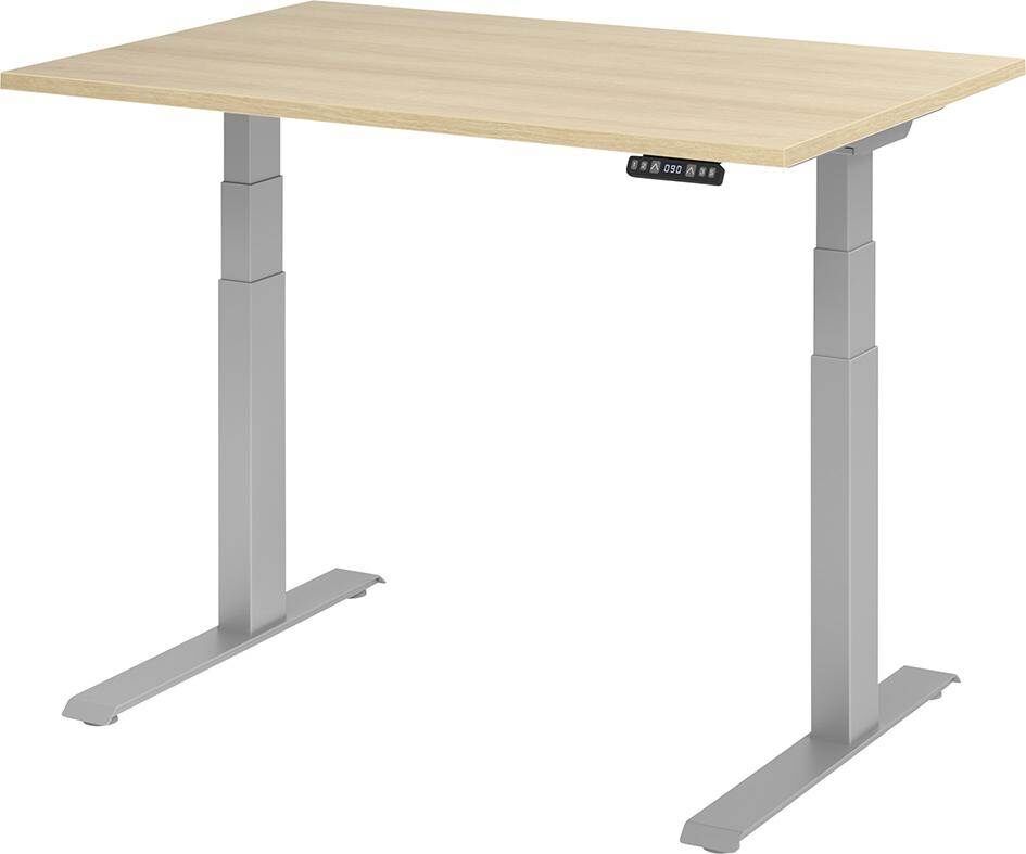 Hammerbacher Schreibtisch XDKB12 120 x 80 cm höhenverstellbar Platte Eiche 25 mm Produktbild Hammerbacher Schreibtisch XDKB12 120 x 80 cm höhenverstellbar Platte Eiche 25 mm