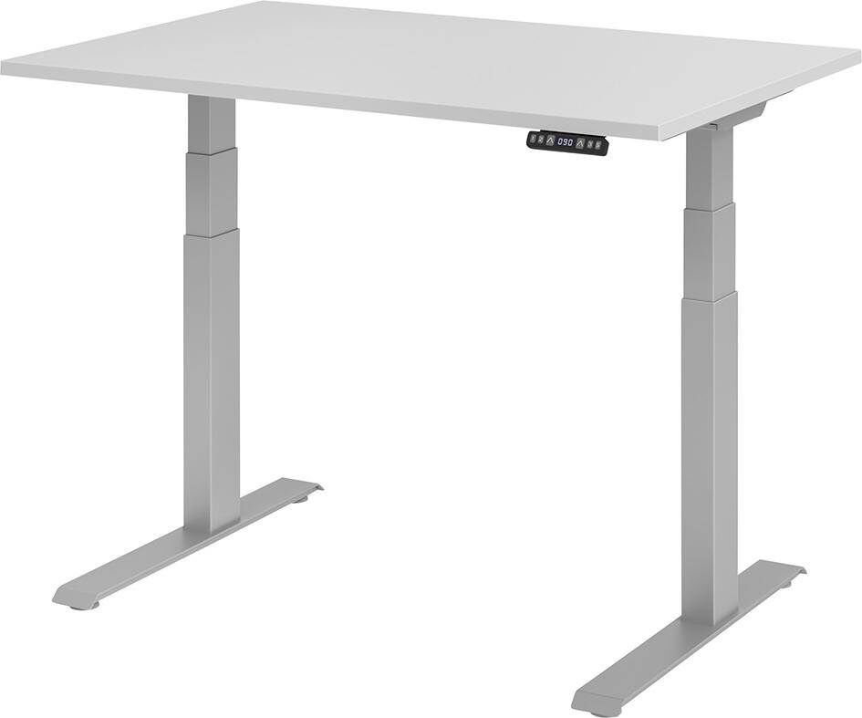 Hammerbacher Schreibtisch XDKB12 120 x 80 cm höhenverstellbar Platte Grau 25 mm Produktbild Hammerbacher Schreibtisch XDKB12 120 x 80 cm höhenverstellbar Platte Grau 25 mm