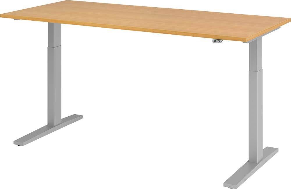 Hammerbacher Schreibtisch höhenverstellbar 1800 x 800 x 700 bis 1200 mm Platte Buche Produktbild Hammerbacher Schreibtisch höhenverstellbar 1800 x 800 x 700 bis 1200 mm Platte Buche