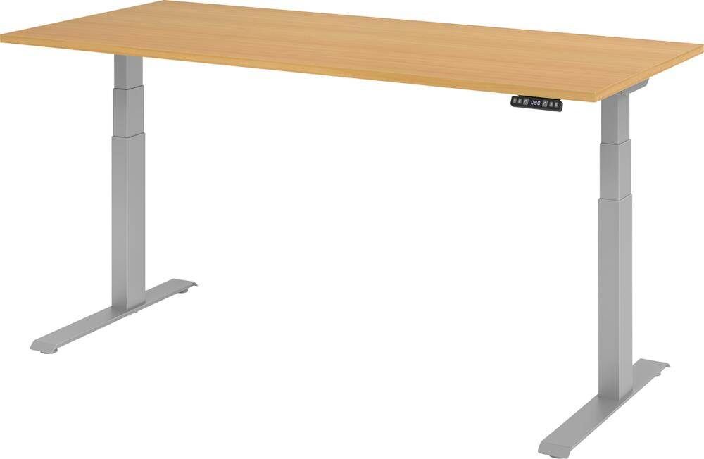 Hammerbacher Schreibtisch höhenverstellbar 1800 x 800 x 640 bis 1290 mm Platte Buche Produktbild Hammerbacher Schreibtisch höhenverstellbar 1800 x 800 x 640 bis 1290 mm Platte Buche