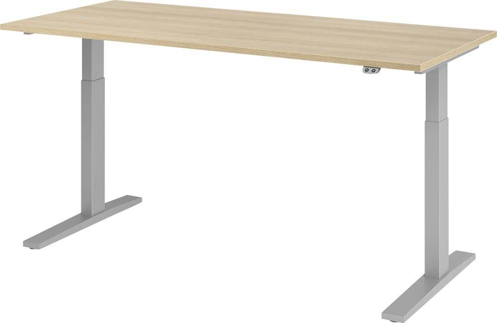 Hammerbacher Schreibtisch höhenverstellbar 1800 x 800 x 700 bis 1200 mm Platte Eiche Produktbild Hammerbacher Schreibtisch höhenverstellbar 1800 x 800 x 700 bis 1200 mm Platte Eiche