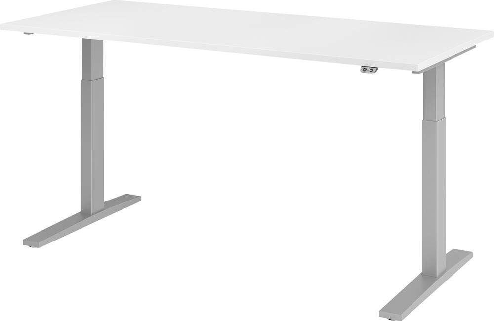 Hammerbacher Schreibtisch höhenverstellbar 1800 x 800 x 700 bis 1200 mm Platte Weiß Hammerbacher Schreibtisch höhenverstellbar 1800 x 800 x 700 bis 1200 mm Platte Weiß