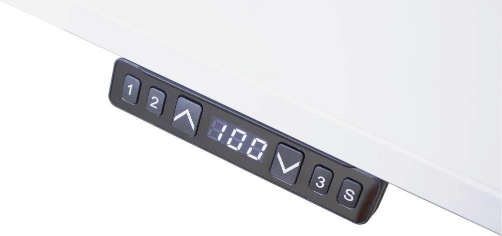 Hammerbacher Schreibtisch höhenverstellbar 1600 x 800 x 640 bis 1290 mm Platte Weiß Produktbild Hammerbacher Schreibtisch höhenverstellbar 1600 x 800 x 640 bis 1290 mm Platte Weiß bild 2