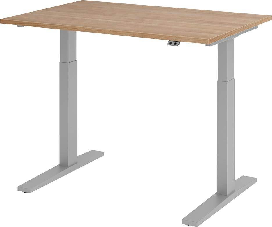 Hammerbacher Schreibtisch XMKA12 120 x 80 cm Platte Nußbaum 25 mm dick ABS Dickkante Produktbild Hammerbacher Schreibtisch XMKA12 120 x 80 cm Platte Nußbaum 25 mm dick ABS Dickkante