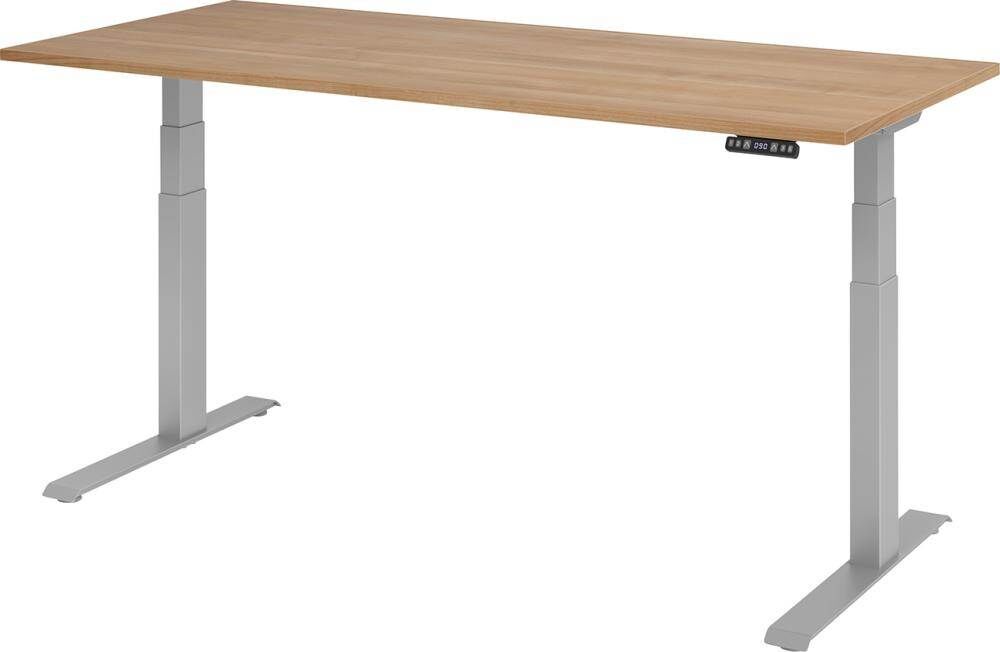Hammerbacher Schreibtisch XDKB19 180 x 80 cm höhenverstellbar Platte Nußbaum 25 mm Produktbild Hammerbacher Schreibtisch XDKB19 180 x 80 cm höhenverstellbar Platte Nußbaum 25 mm