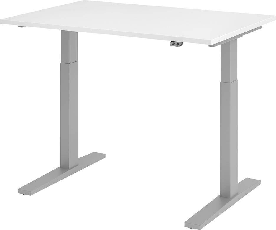 Hammerbacher Schreibtisch XMKA12 120 x 80 cm Platte Weiß 25 mm dick ABS Dickkante Produktbild Hammerbacher Schreibtisch XMKA12 120 x 80 cm Platte Weiß 25 mm dick ABS Dickkante