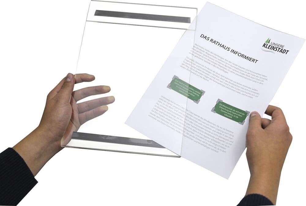 Wsm Klemmfix Tasche mit Textfeld A4 hoch Produktbild Wsm Klemmfix Tasche mit Textfeld A4 hoch