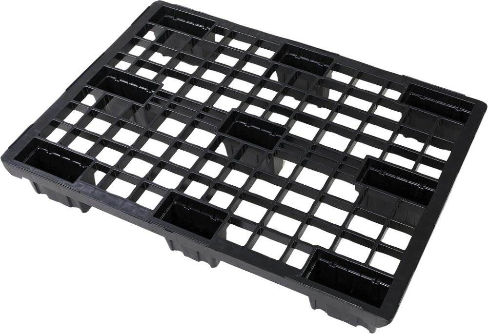Halbpalette Kunststoff 800 x 600 x 150 mm glattes Deck schwarz Produktbild Halbpalette Kunststoff 800 x 600 x 150 mm glattes Deck schwarz