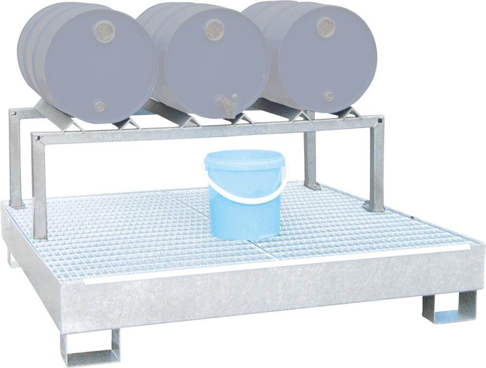 Lacont Fassbock Stahl feuerverzinkt für 3 Fässer a 60 Liter Produktbild Lacont Fassbock Stahl feuerverzinkt für 3 Fässer a 60 Liter