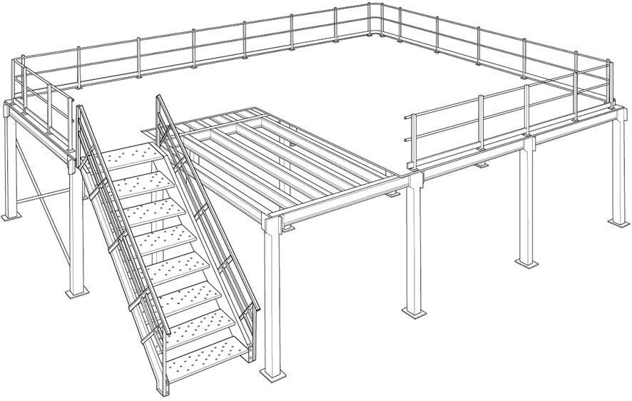 Manorga Lagerbühne Grundfeld A 4000 x 2500 x 4000 mm Traglast 500 kg pro m2 Produktbild Manorga Lagerbühne Grundfeld A 4000 x 2500 x 4000 mm Traglast 500 kg pro m2