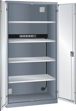 Lista Akku Ladeschrank Flügeltüren 1000 x 580 x 1950 mm Energieleiste Produktbild Lista Akku Ladeschrank Flügeltüren 1000 x 580 x 1950 mm Energieleiste