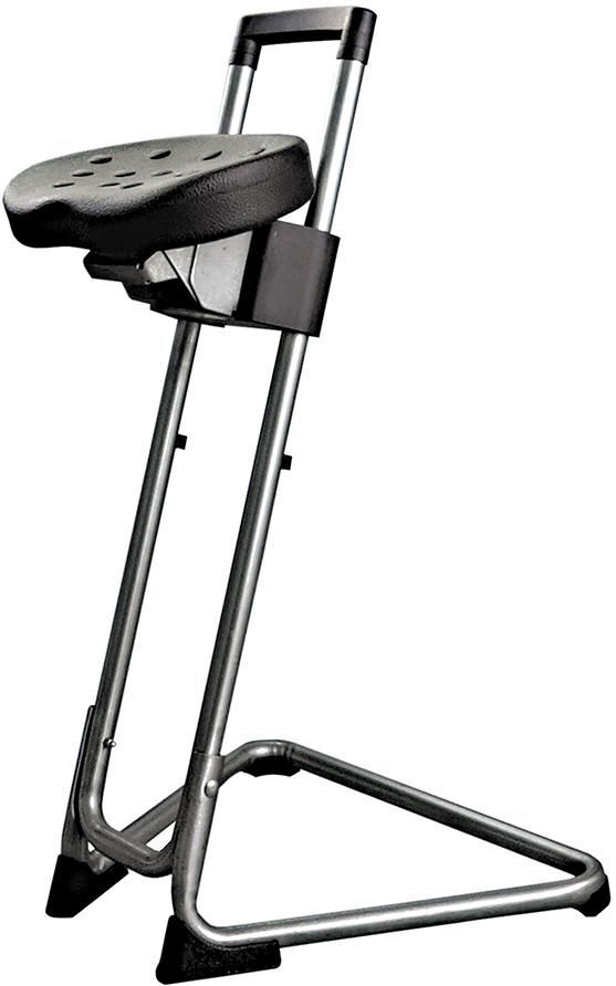 Lotz ESD-Stehhilfe Sitzhöhenverstellung 600–850 mm Edelstahl für Personen bis 110 kg Produktbild Lotz ESD-Stehhilfe Sitzhöhenverstellung 600–850 mm Edelstahl für Personen bis 110 kg