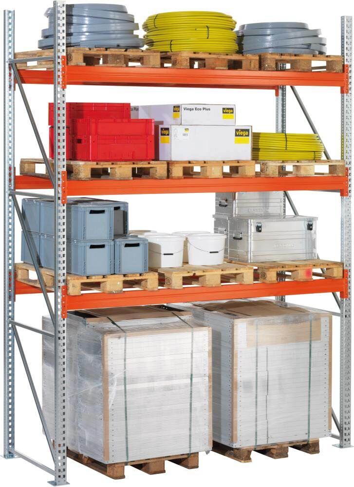 Meta Palettenregal komplett Anbaufeld 1000kg 3300 x 1100 x 2700 mm Meta Palettenregal komplett Anbaufeld 1000kg 3300 x 1100 x 2700 mm