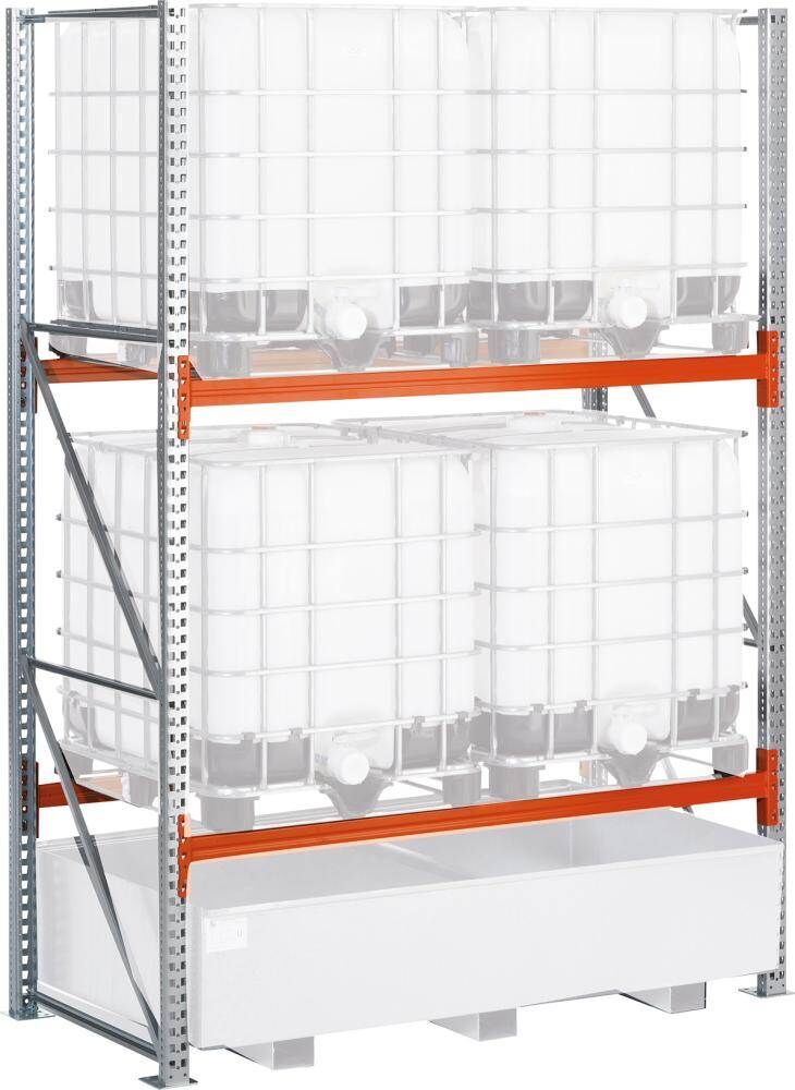 Meta Palettenregal Gefahrstoff KT Grundfeld B2370xT1100xH3300 2 Ebenen Produktbild Meta Palettenregal Gefahrstoff KT Grundfeld B2370xT1100xH3300 2 Ebenen