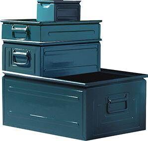 OPV Stapeltransportkasten Stahl STK 4 graublau Produktbild OPV Stapeltransportkasten Stahl STK 4 graublau