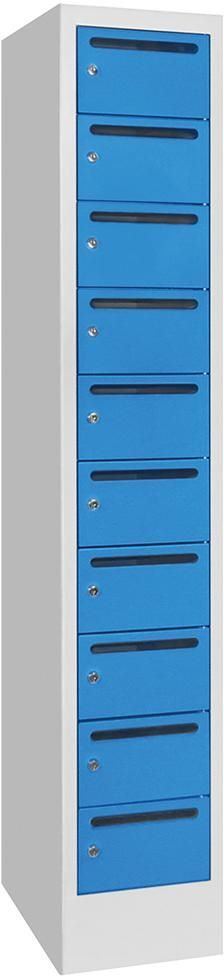 Pavoy Verteilerschrank 300 x 500 x 1850 mm 10 Fächer RAL 7035 RAL 5012 Produktbild Pavoy Verteilerschrank 300 x 500 x 1850 mm 10 Fächer RAL 7035 RAL 5012