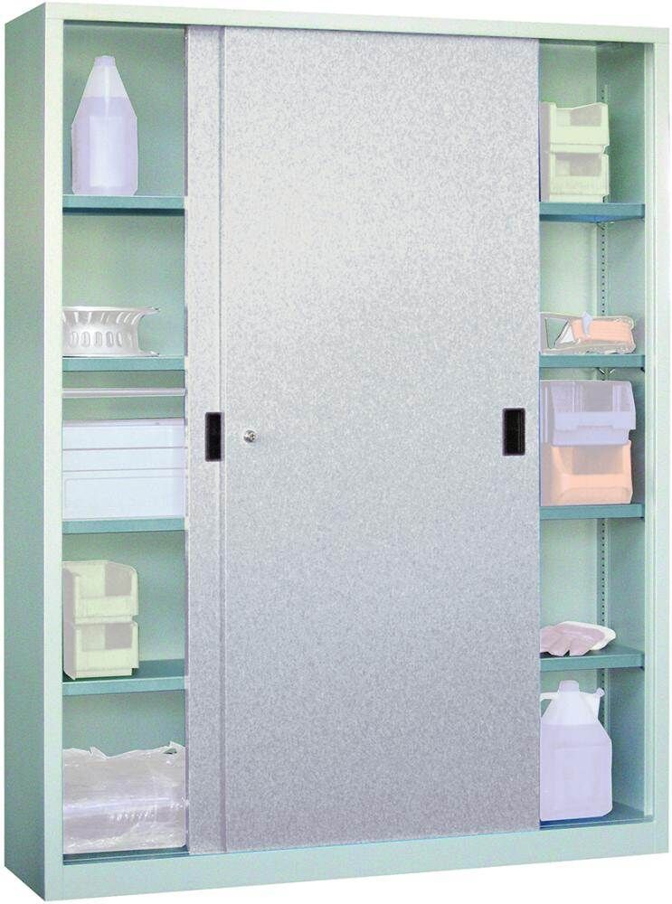 Pavoy Schiebetürenschrank Mitteltrennwand Vollblechtüren 1500x500x1950mm Produktbild Pavoy Schiebetürenschrank Mitteltrennwand Vollblechtüren 1500x500x1950mm