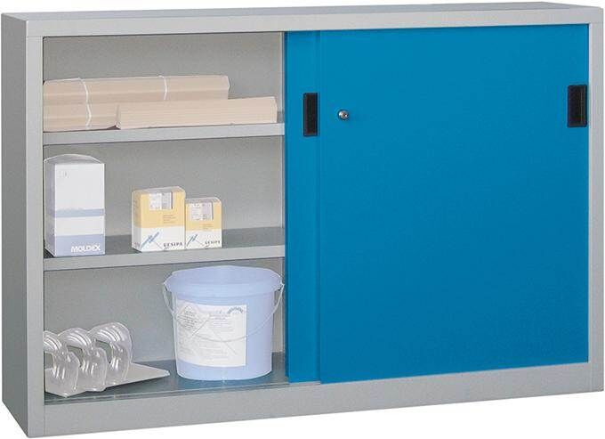 Pavoy Schiebetürenschrank 1500 x 500 x 1200 mm Türen in blau Produktbild Pavoy Schiebetürenschrank 1500 x 500 x 1200 mm Türen in blau