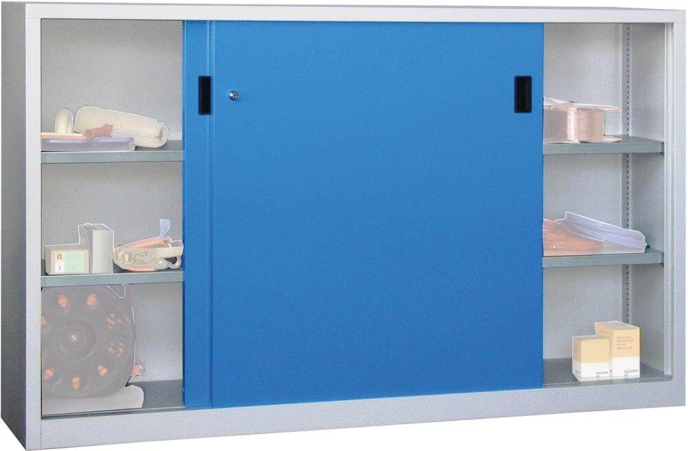 Pavoy Schiebetürenschrank 2000 x 400 x 1200 mm Vollblechtüren in blau Produktbild Pavoy Schiebetürenschrank 2000 x 400 x 1200 mm Vollblechtüren in blau