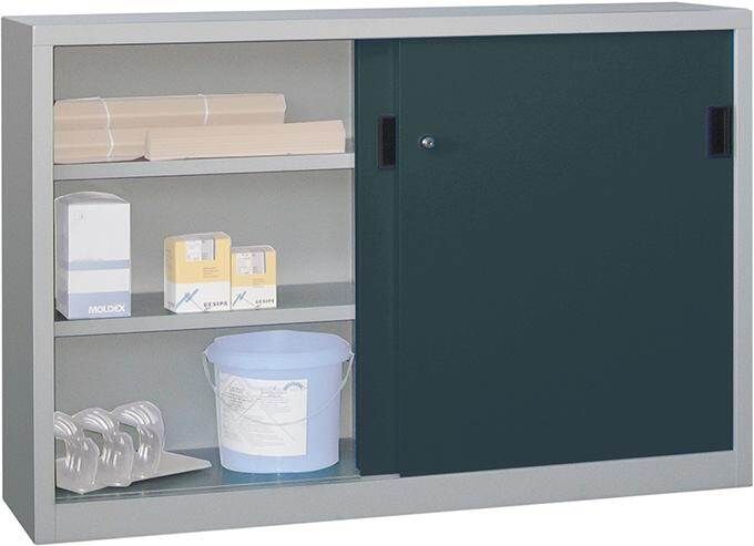 Pavoy Schiebetürenschrank 1500 x 600 x 1200 mm Vollblechtüren RAL 7035 7016 Produktbild Pavoy Schiebetürenschrank 1500 x 600 x 1200 mm Vollblechtüren RAL 7035 7016