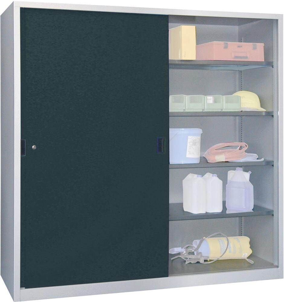 Pavoy Schiebetürenschrank 2000x600x1950mm Vollblechtüren Böden verzinkt Produktbild Pavoy Schiebetürenschrank 2000x600x1950mm Vollblechtüren Böden verzinkt