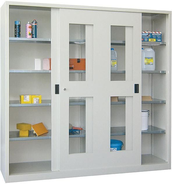 Pavoy Schiebetürenschrank mit Trennwand 4 Böden 2000 x 500 x 1950 mm Produktbild Pavoy Schiebetürenschrank mit Trennwand 4 Böden 2000 x 500 x 1950 mm