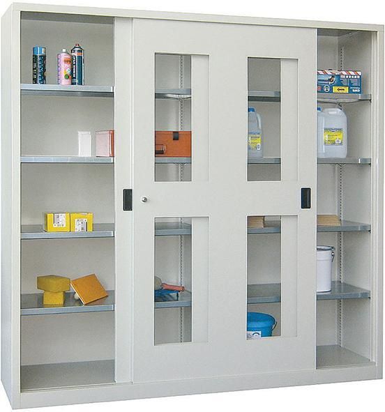 Pavoy Schiebetürenschrank mit Drehdruckzylinderschloss 2000 x 600 x 1950 mm Produktbild Pavoy Schiebetürenschrank mit Drehdruckzylinderschloss 2000 x 600 x 1950 mm