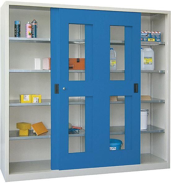 Pavoy Schiebetürenschrank STS mit Sichtfenstertüren 2000 x 600 x 1950 mm Produktbild Pavoy Schiebetürenschrank STS mit Sichtfenstertüren 2000 x 600 x 1950 mm