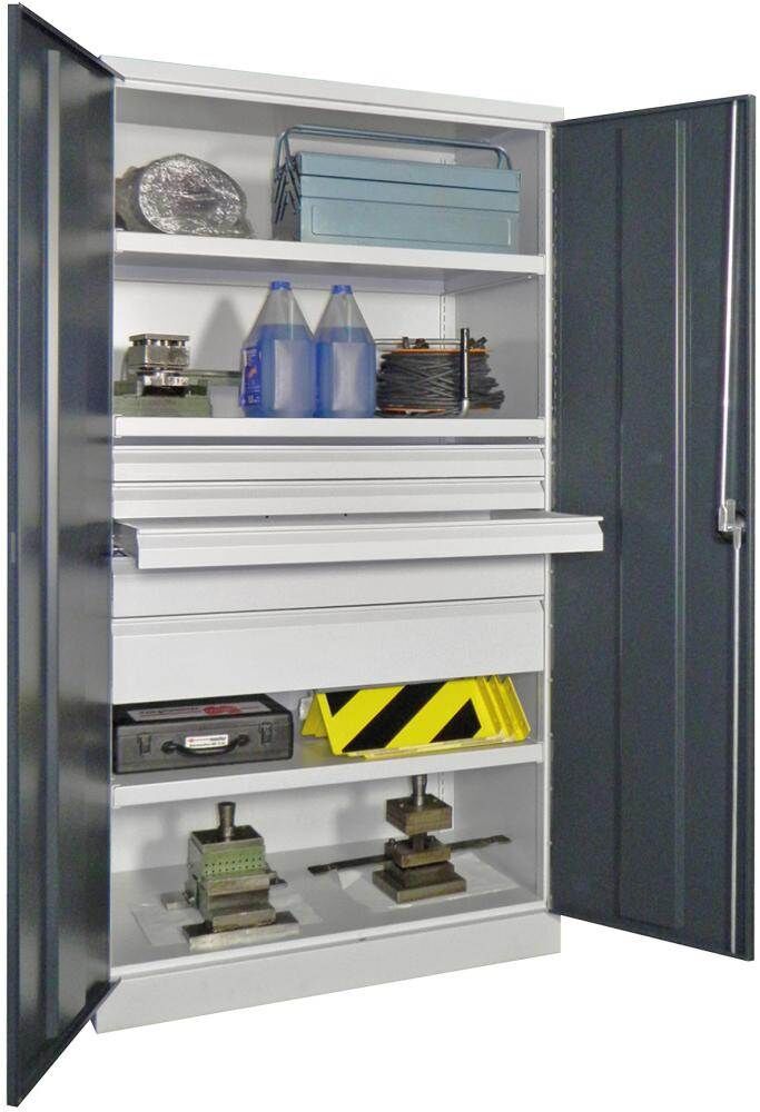 Pavoy Schwerlastschrank 1040x630x1950mm ohne Trennwand lichtgrau anthrazit Produktbild Pavoy Schwerlastschrank 1040x630x1950mm ohne Trennwand lichtgrau anthrazit