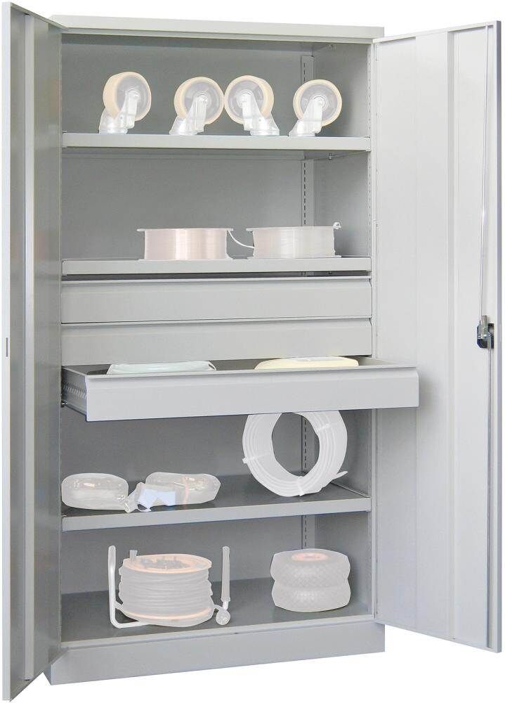 Pavoy Schwerlastschrank Maße 1040 x 630 x 1950 mm ohne Trennwand lichtgrau Produktbild Pavoy Schwerlastschrank Maße 1040 x 630 x 1950 mm ohne Trennwand lichtgrau