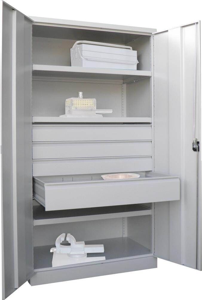 Pavoy Schwerlastschrank 1040 x 630 x 1950 mm lichtgrau Last 1300 kg Produktbild Pavoy Schwerlastschrank 1040 x 630 x 1950 mm lichtgrau Last 1300 kg