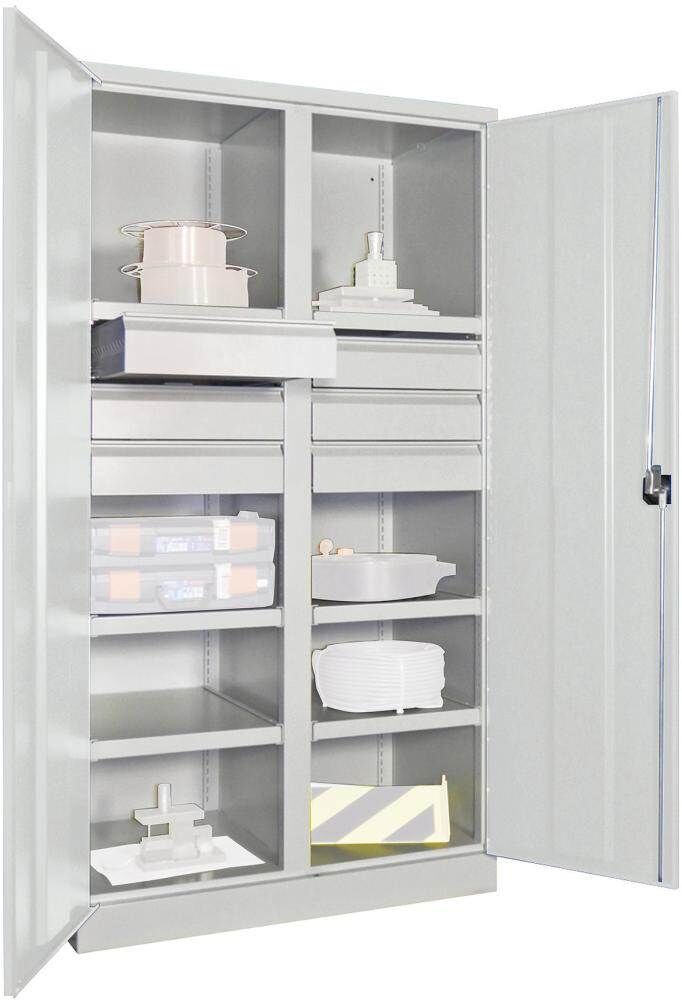 Pavoy Schwerlastschrank 1040x630x1950mm 6 Böden 6x125mm Schubladen Traglast 1300kg Produktbild Pavoy Schwerlastschrank 1040x630x1950mm 6 Böden 6x125mm Schubladen Traglast 1300kg