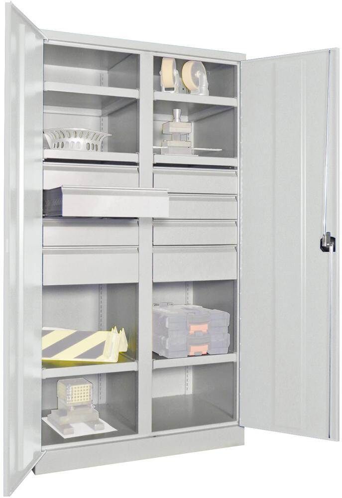 Pavoy Schwerlastschrank 1040x630x1950mm 6x175mm Schubladen 6x Böden Traglast 1300kg Produktbild Pavoy Schwerlastschrank 1040x630x1950mm 6x175mm Schubladen 6x Böden Traglast 1300kg