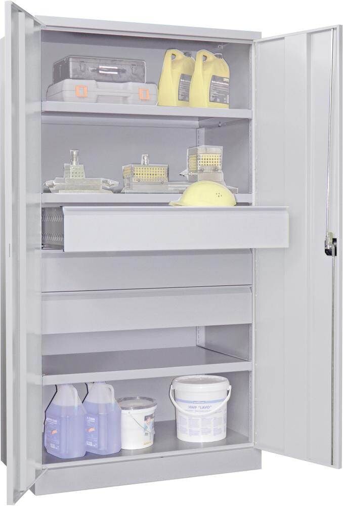 Pavoy Schwerlastschrank 1040x630x1950mm 3x Böden 3x 175mm Schubladen Produktbild Pavoy Schwerlastschrank 1040x630x1950mm 3x Böden 3x 175mm Schubladen