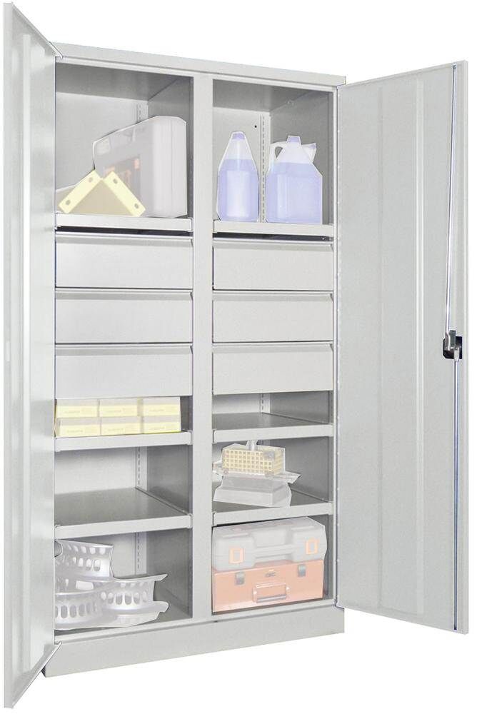 Pavoy Schwerlastschrank 1040x630x1950mm 6x Böden 6x175mm Schubladen Traglast 1300kg Produktbild Pavoy Schwerlastschrank 1040x630x1950mm 6x Böden 6x175mm Schubladen Traglast 1300kg