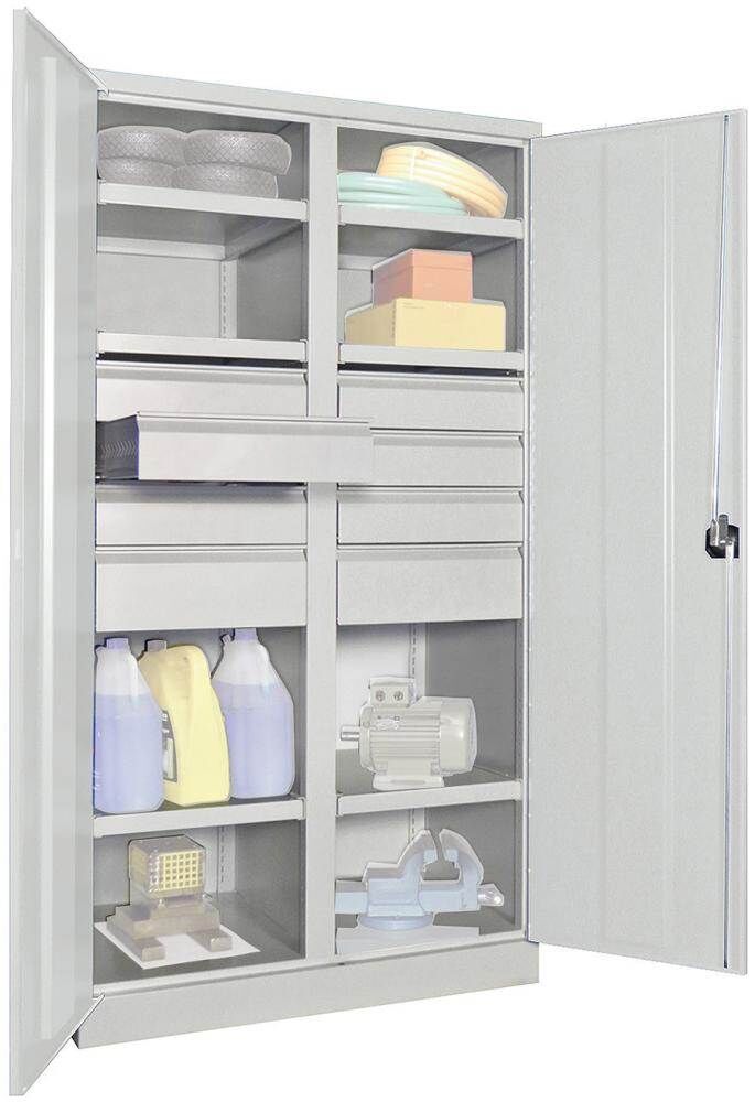 Pavoy Schwerlastschrank 1040x630x1950mm 6x Böden 8x Schubladen Traglast 1300kg Produktbild Pavoy Schwerlastschrank 1040x630x1950mm 6x Böden 8x Schubladen Traglast 1300kg