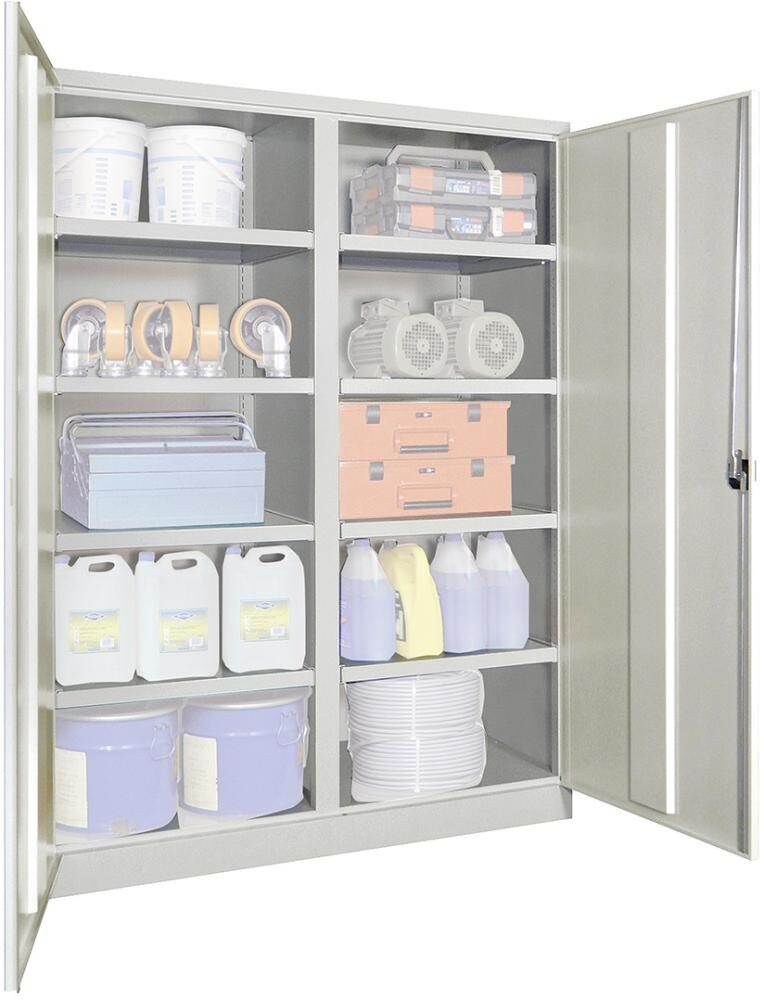 Pavoy Schwerlastschrank 1470x630x1950mm mit Trennwand 2x4 Fachböden Produktbild Pavoy Schwerlastschrank 1470x630x1950mm mit Trennwand 2x4 Fachböden