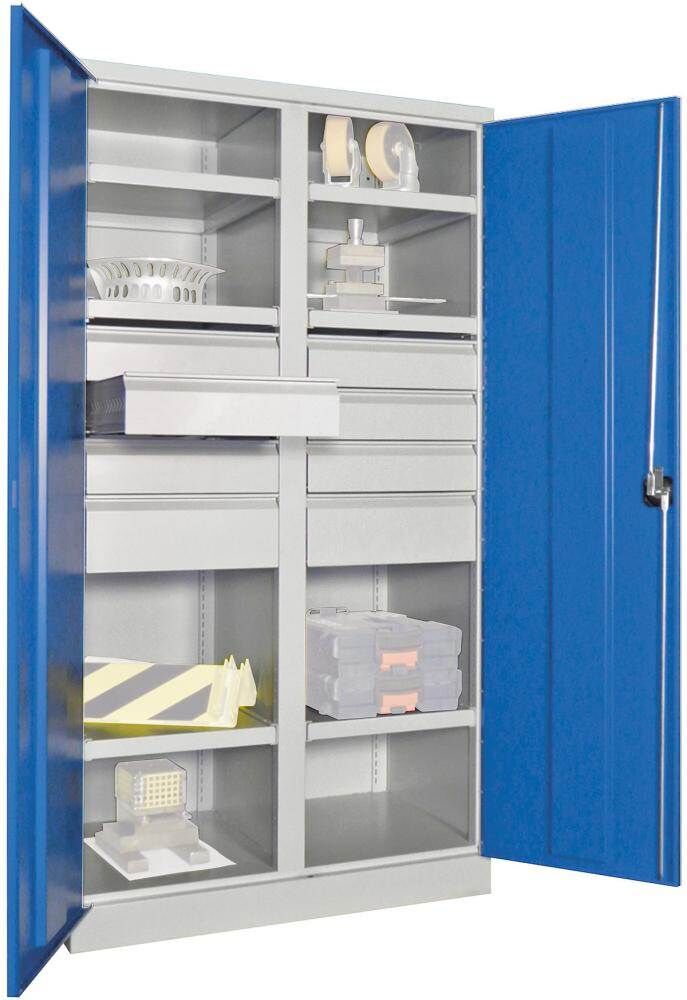 Pavoy Schwerlastschrank 1040x630x1950mm 6 Fachböden 8 Schubladen Produktbild Pavoy Schwerlastschrank 1040x630x1950mm 6 Fachböden 8 Schubladen